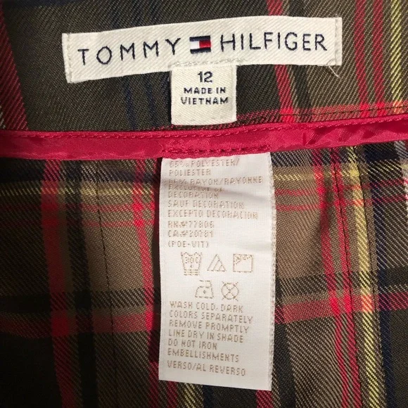 Tommy Hilfiger Wrap Around Pleated Plaid Skirt Size 12 - Picture 6 of 9